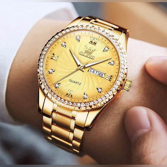 OLEVS Mens Watch Stainless Steel Big Face Casual Dress Wrist Watch Quartz Analog - Picture 8 of 8